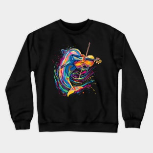 Dolphin Playing Violin Crewneck Sweatshirt